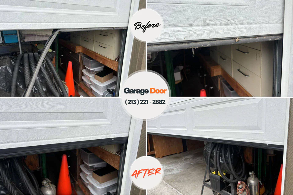 Before and after: garage door opener repair Wilson's Mills, NC